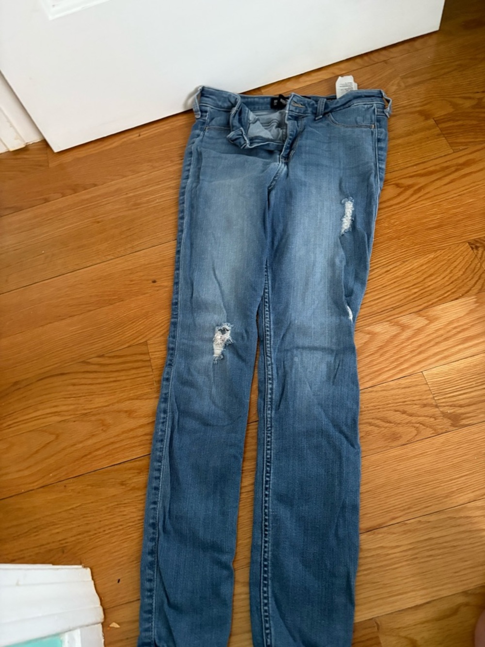 Hollister Medium Blue Ripped Skinny Jeans